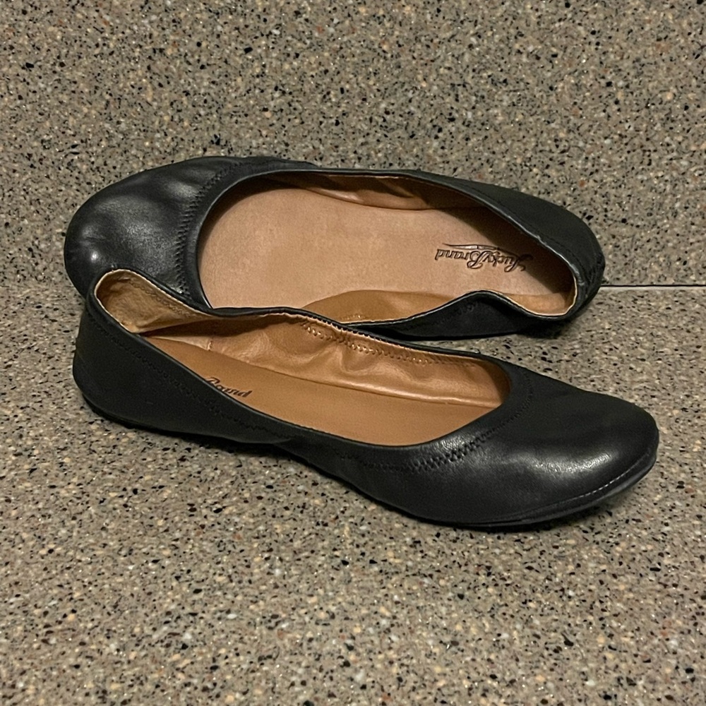 Lucky Brand Classic Black Leather Flats